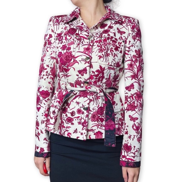 Gucci 2007 Resort Collection Runway Flora Print Blazer Jacket size 44 Small - Picture 15 of 16